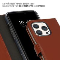 Selencia Echt Lederen Bookcase Apple iPhone 15 Pro - Lichtbruin