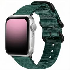 imoshion Rugged Nylon bandje Apple Watch Series 1 - 9 / SE (38/40/41 mm) | Series 10 / 11 (42 mm) - Donkergroen