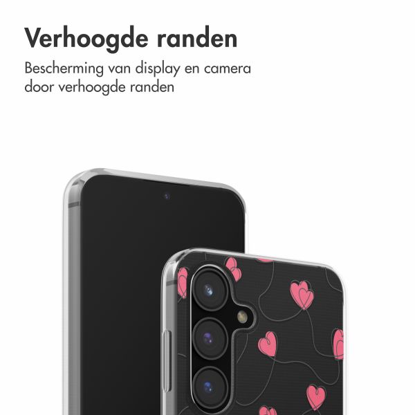 imoshion Design hoesje Samsung Galaxy S24 FE - Dusty Rose Connected Hearts