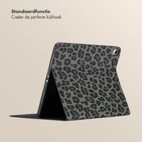 Selencia Sabi Bookcase met panterprint Apple iPad Air 11 inch (2025) M3 / (2024) M2 / Air 5 (2022) / Air 4 (2020) - Midnight Black