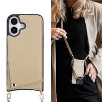 Selencia Nova Telefoonhoes met Koord en Pashouder Apple iPhone 17 - Beige