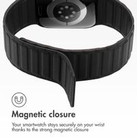 Accezz Magnetic genuine leather band Apple Watch | 44/45/46/49 mm - Black