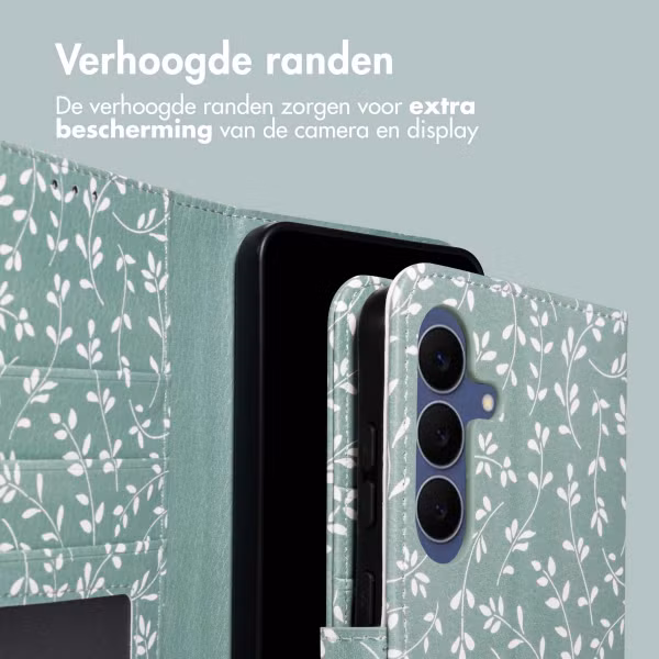 imoshion Design Bookcase Samsung Galaxy S25 FE - Smoke Green Flowers