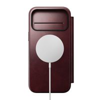 Nomad Modern Horween Leather Folio Bookcase met MagSafe Apple iPhone 17 Pro Max - Burgundy