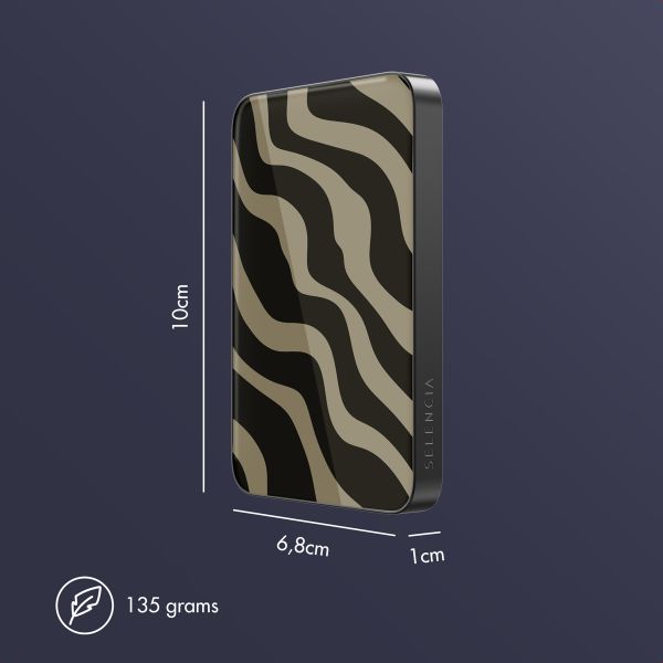 Selencia Vivid Powerbank 5,000 mAh - Wireless Powerbank - MagSafe and Qi - Black / Swirl Black