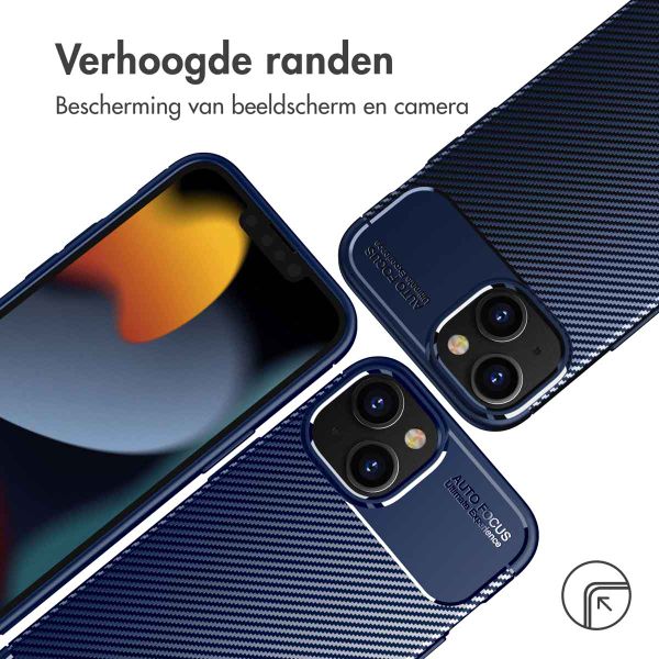 imoshion Carbon Softcase Backcover iPhone 14 Plus - Blauw