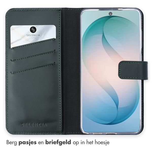 Selencia Echt Leren Bookcase Samsung Galaxy S26 Ultra - Groen