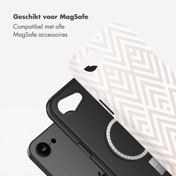 Selencia Vivid Backcover met MagSafe Apple iPhone 16e - Beige Zigzag