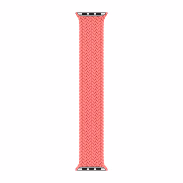 Apple Gevlochten solobandje Apple Watch Series 1 - 9 / SE (38/40/41 mm) | Series 10 / 11 (42 mm) - Maat 8 - Pink Punch