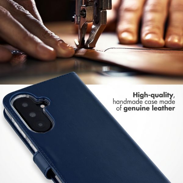 Selencia Genuine Leather Book Case Samsung Galaxy A37 (5G) - Dark Blue