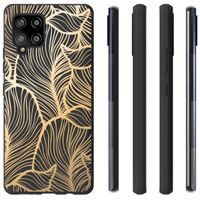 imoshion Design hoesje Samsung Galaxy A42 - Bladeren / Zwart