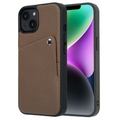 Selencia Riva Backcover met Pashouder Apple iPhone 14 / 13 - Mocha Brown