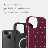 Selencia Vivid Backcover met MagSafe Apple iPhone 14 - Happy Dots Burgundy