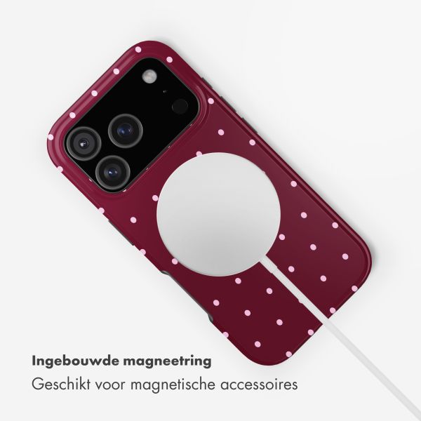 Selencia Vivid Backcover met MagSafe Apple iPhone 17 Pro Max - Happy Dots Burgundy