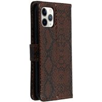 Slangenprint Bookcase iPhone 11 Pro - Bruin