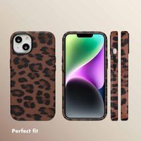 Selencia Sabi Back Cover Panther Print with MagSafe Apple iPhone 14 - Mocha Brown