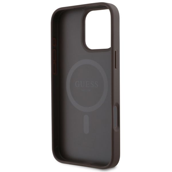Guess 4G Metal Logo Backcover MagSafe Apple iPhone 16 Pro Max - Bruin