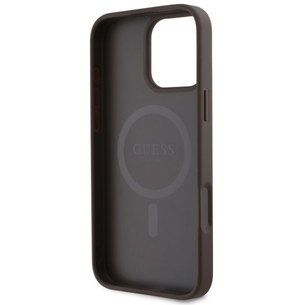 Guess 4G Metal Logo Backcover MagSafe iPhone 16 Pro Max - Bruin