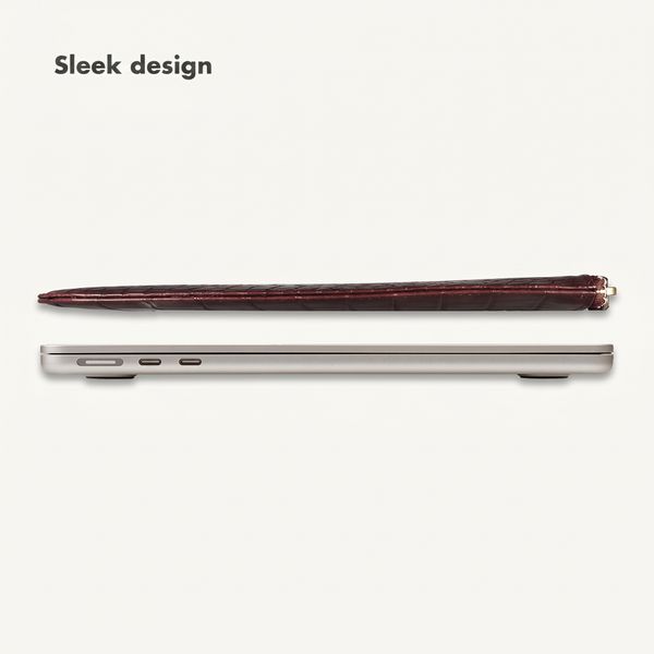 Selencia Croco laptop sleeve 13 inch - Burgundy