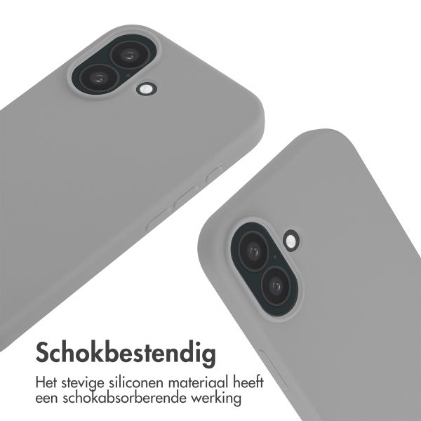 imoshion Siliconen hoesje met koord iPhone 16 - Lichtgrijs