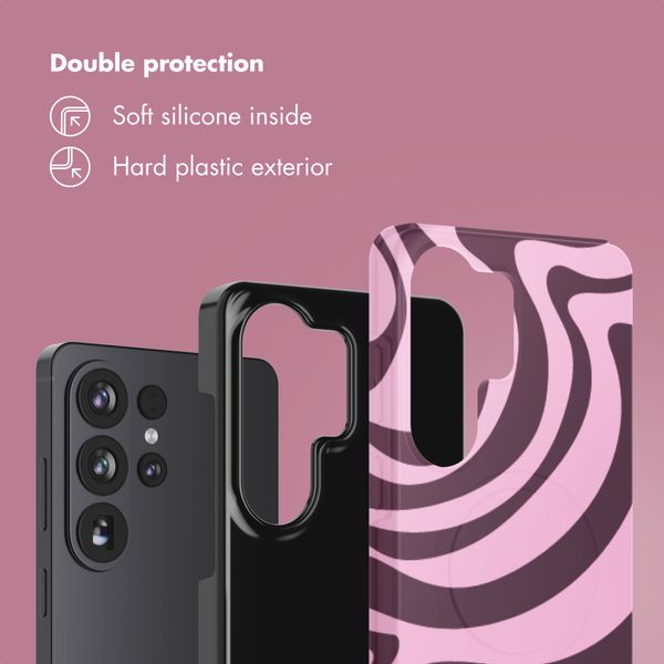 Selencia Vivid Back Cover Samsung Galaxy S26 Ultra - Wavy Swirl Pink Plum