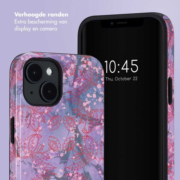 Selencia Vivid Backcover met MagSafe Apple iPhone 14 - Fresh Paint Flower Orange