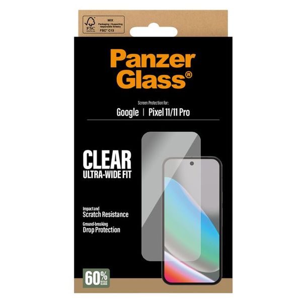PanzerGlass Ultra-Wide Fit Anti-Bacterial Screenprotector incl. applicator Google Pixel 11 / 11 Pro