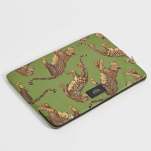 Wouf Daily Laptop hoes 15-16 inch - Laptopsleeve - Olive Leopard