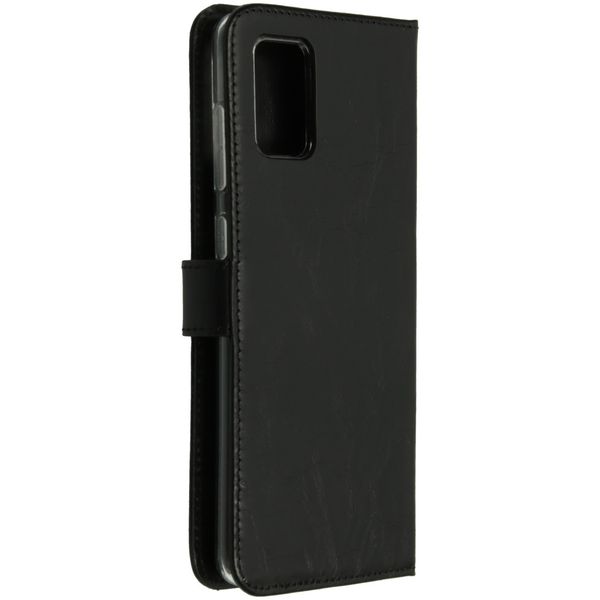 Selencia Echt Leren Bookcase Samsung Galaxy A71 - Zwart