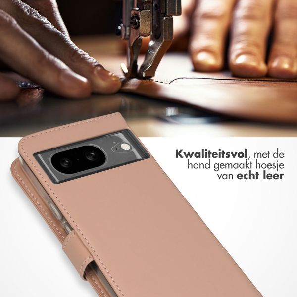Selencia Echt Leren Bookcase Google Pixel 8 - Dusty Pink