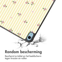 imoshion Design Trifold Bookcase Apple iPad 11 (2025) 11 inch A16 / iPad 10 (2022) 10.9 inch - Garden Stripes