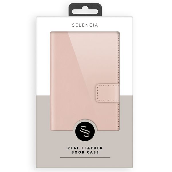 Selencia Echt Leren Bookcase Samsung Galaxy A72 - Dusty Pink
