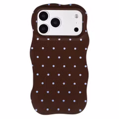 Selencia Vivid Wavy Backcover met MagSafe Apple iPhone 17 Pro Max - Happy Dots Chocolate