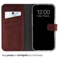 Selencia Echt Leren Bookcase Apple iPhone 18 Pro Max / 17 Pro Max - Burgundy