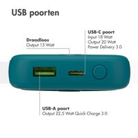 imoshion MagSafe Powerbank - 10.000 mAh - Draadloze powerbank - Petrol Green