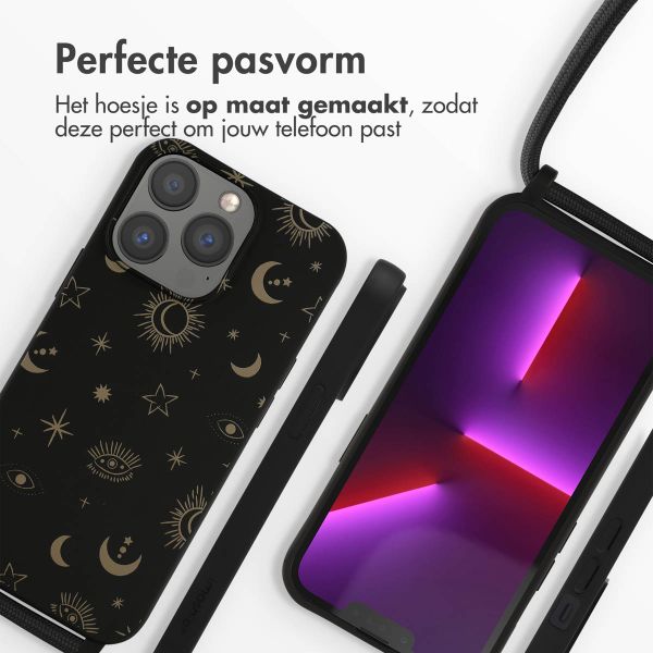 imoshion Siliconen design hoesje met koord iPhone 13 Pro - Sky Black