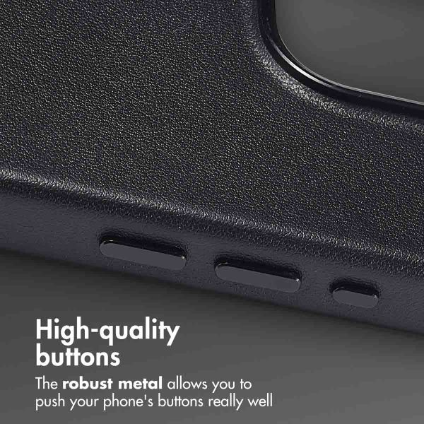 Accezz Leather Back Cover with MagSafe Apple iPhone 15 Pro - Onyx Black