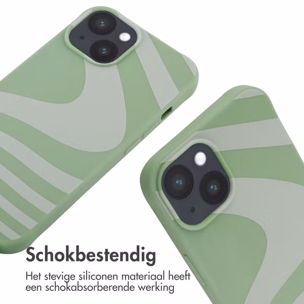 imoshion Siliconen design hoesje met koord Apple iPhone 14 - Retro Green
