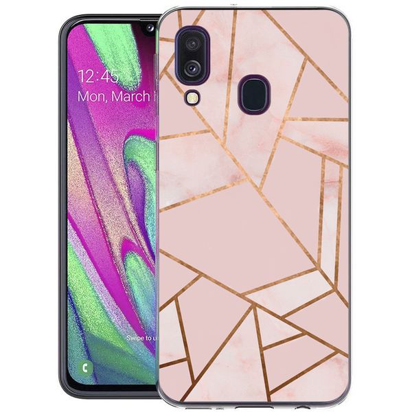 imoshion Design hoesje Samsung Galaxy A40 - Grafisch Koper / Roze