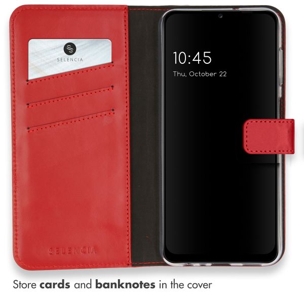 Selencia Echt Leren Bookcase Samsung Galaxy A13 (4G) - Rood