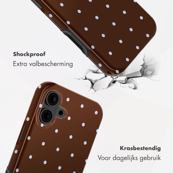 Selencia Vivid Backcover Apple iPhone 16 - Happy Dots Chocolate