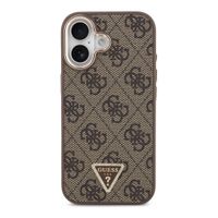 Guess Classic Triangle Logo Leather Backcover met MagSafe Apple iPhone 17 - Bruin