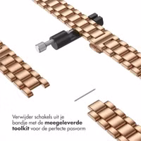 Selencia Slim Steel schakelbandje Apple Watch Series 1 t/m 9 / SE (38/40/41 mm) | Series 10 / 11 (42 mm) - Rosé Goud