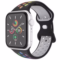 imoshion Sport⁺ bandje Apple Watch Series 1 t/m 9 / SE (38/40/41 mm) | Series 10 / 11 (42 mm) - Maat M/L - Black Rainbow
