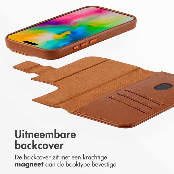 Accezz Leather Bookcase 2-in-1 met MagSafe Apple iPhone 16 Pro - Sienna Brown