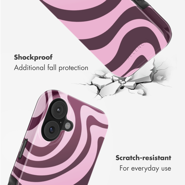 Selencia Vivid Back Cover with MagSafe Apple iPhone 17 - Wavy Swirl Pink Plum