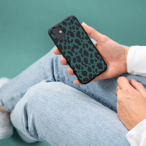imoshion Design hoesje Apple iPhone 12 (Pro) - Luipaard - Groen / Zwart