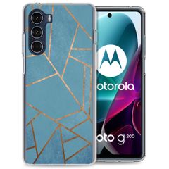 imoshion Design hoesje Motorola Moto G200 - Grafisch Koper / Blauw