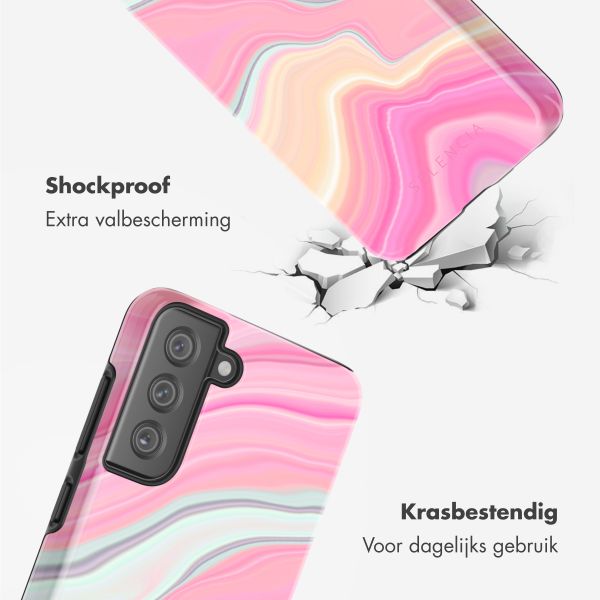 Selencia Vivid Tough Backcover Samsung Galaxy S21 FE - Pastel Lipstick Marble