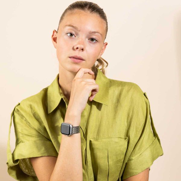 Selencia Stalen draak band Apple Watch Series 1 t/m 9 / SE (38/40/41 mm) | Series 10 / 11 (42 mm) - Zilver